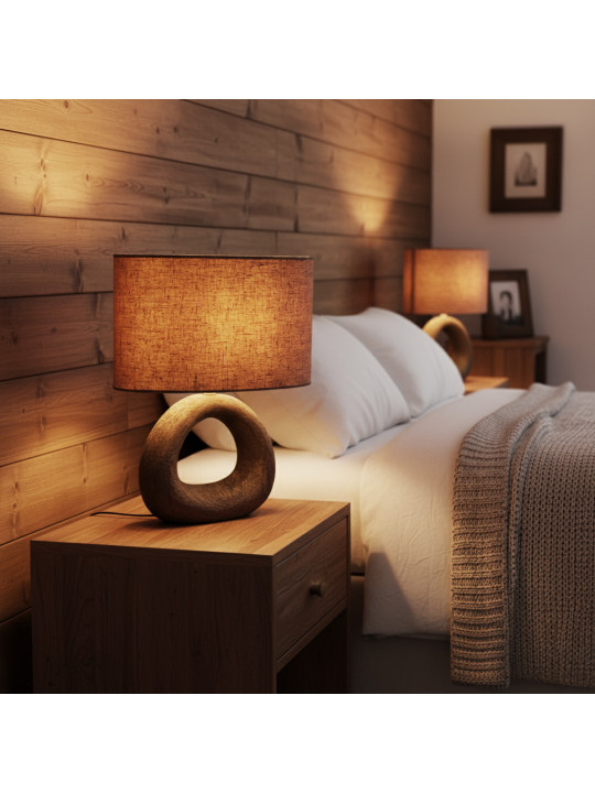 Լուսամփոփ KOOPMAN TABLE LAMP STONEWARE E14 (551502) (LP9000070)