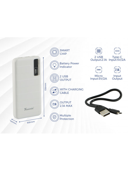 Power bank YOSONDA YXD-A169 10000 mAh (WH) 