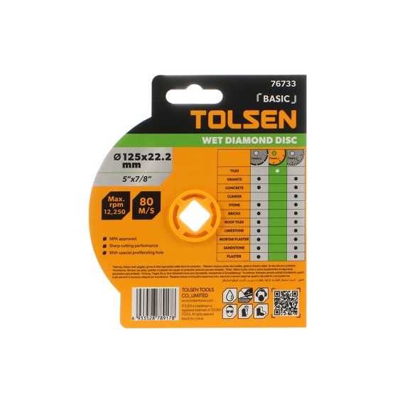 Отрезной диск TOLSEN 76733 