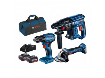 Էլ. գործիքների հավաքածու BOSCH GSR185LI+GWS180LI+GBH180LI 