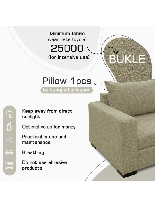 Բազկաթոռ HOBEL ANGEL 1 BUKLE BEIGE /BENORRY 1002 (1) 