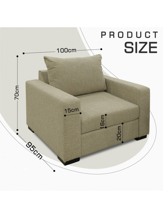 Բազկաթոռ HOBEL ANGEL 1 BUKLE BEIGE /BENORRY 1002 (1) 