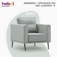 Բազկաթոռ HOBEL ARMANDO 1 STR BLACK 20/ GREY LEONARDO 14 (1) 
