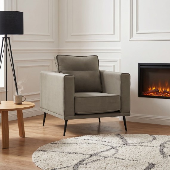 Armchair HOBEL ARMANDO 1 STR BLACK 20/ CAPPUCCINO LEONARDO 5 (1) 