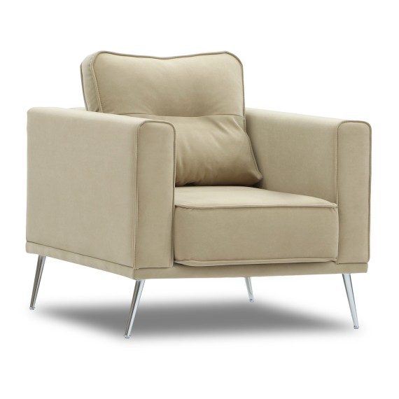 Armchair HOBEL ARMANDO 1 STR CHROM 20SM/CREAM LEONARDO 3 (1) 