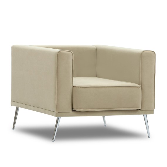 Armchair HOBEL ARMANDO 1 STR CHROM 20SM/CREAM LEONARDO 3 (1) 