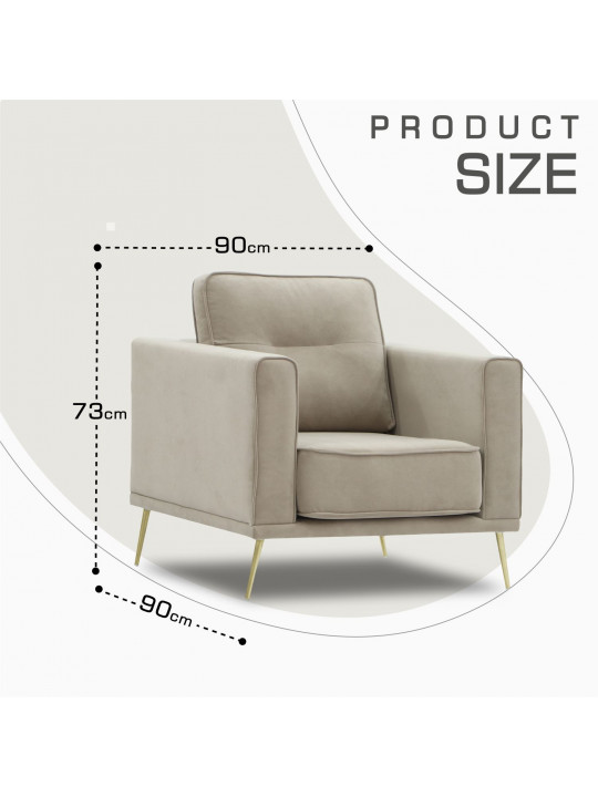 Armchair HOBEL ARMANDO 1 STR GOLD 20SM/CAPPUCCINO LEONARDO 4 (1) 