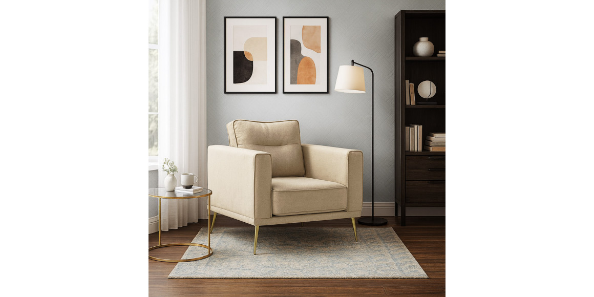 Armchair HOBEL ARMANDO 1 STR GOLD 20SM/BEIGE SCANDI 4 (1) 