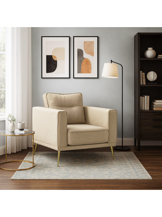 Բազկաթոռ HOBEL ARMANDO 1 STR GOLD 20SM/BEIGE SCANDI 4 (1) 