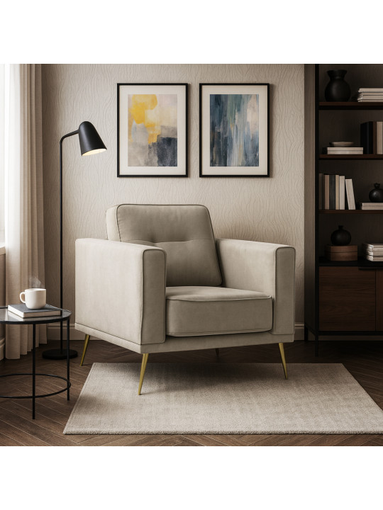 Բազկաթոռ HOBEL ARMANDO 1 STR GOLD 20SM/CAPPUCCINO LEONARDO 4 (1) 