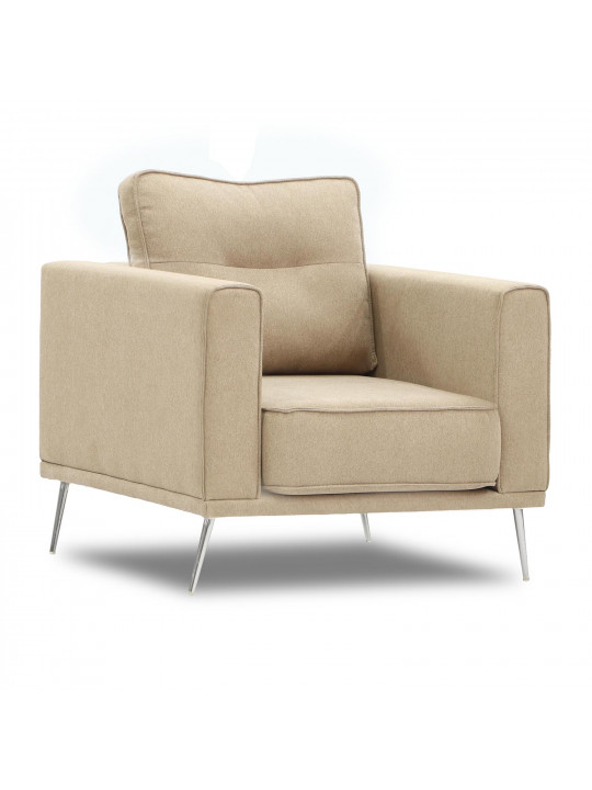 Кресло HOBEL ARMANDO 1 STR CHROM 18SM/BEIGE SCANDI 4 (1) 