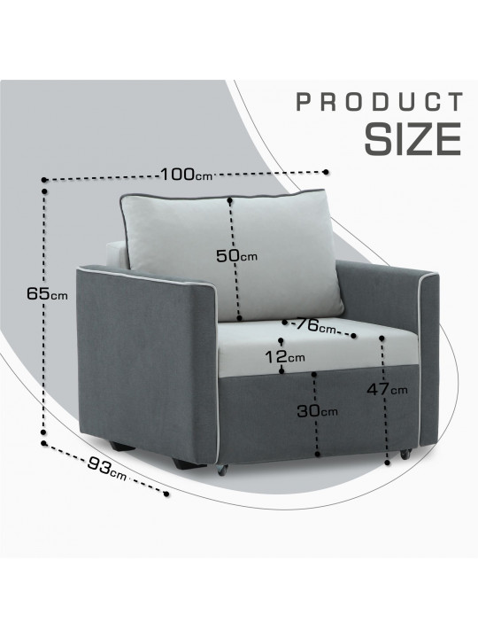 Բազկաթոռ HOBEL SCALA LIGHT GREY VIVALDI 6/GREY SCANDI 22 (3) 