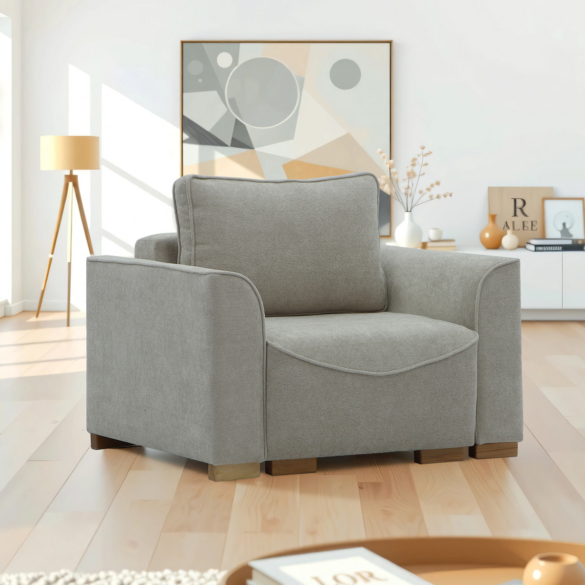 Диван HOBEL BELONA LUXE 1 CREAM BONCUK 4/ BROWN SHO 599-2 (3) 