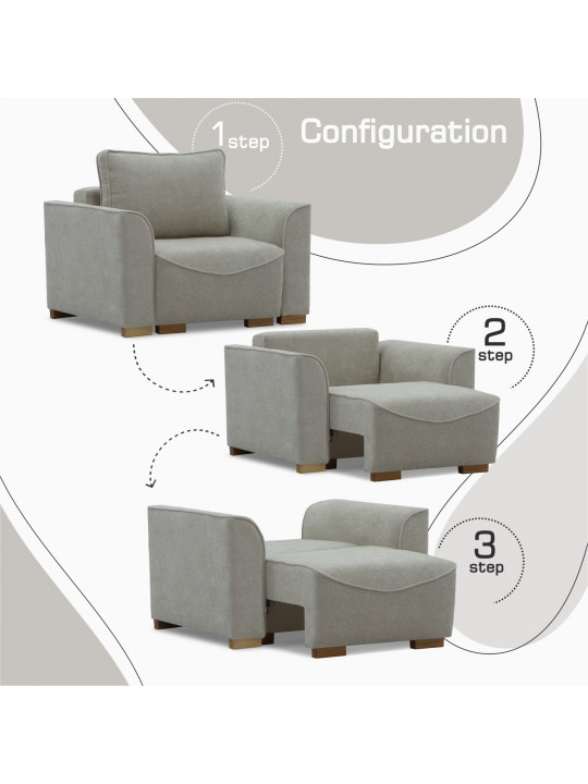 Диван HOBEL BELONA LUXE 1 CREAM BONCUK 4/ BROWN SHO 599-2 (3) 