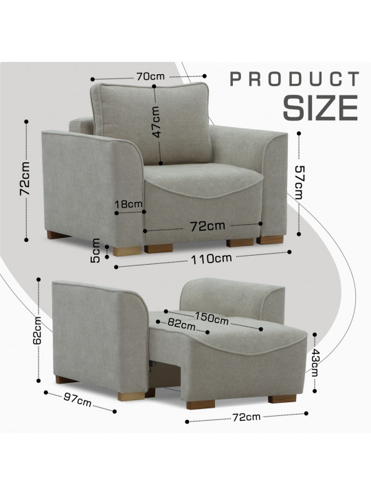 Диван HOBEL BELONA LUXE 1 CREAM BONCUK 4/ BROWN SHO 599-2 (3) 