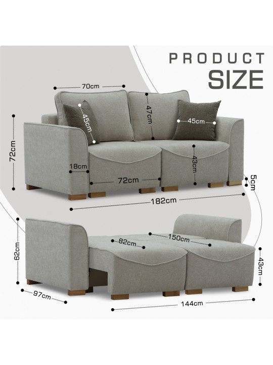 Sofa HOBEL BELONA LUXE 2 CREAM BONCUK 4/ BROWN SHO 599-2 (5) 