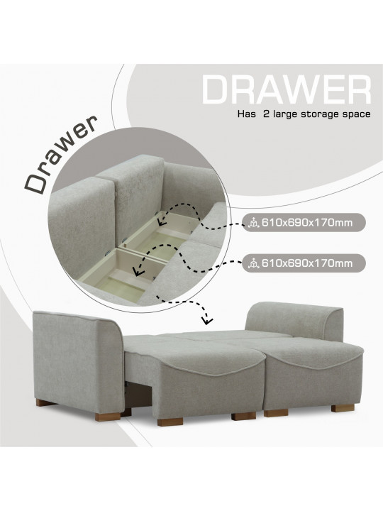 Sofa HOBEL BELONA LUXE 2 CREAM BONCUK 4/ BROWN SHO 599-2 (5) 