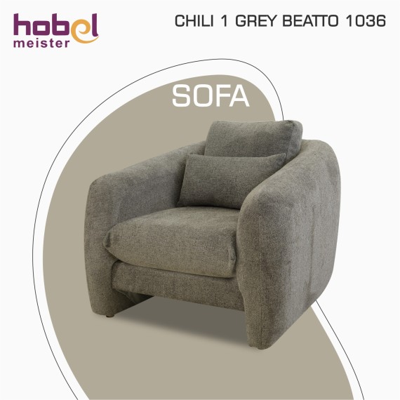 Кресло HOBEL CHILI 1 GREY BEATTO 1036 (1) 