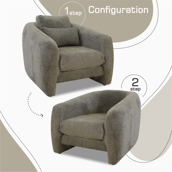 Кресло HOBEL CHILI 1 GREY BEATTO 1036 (1) 