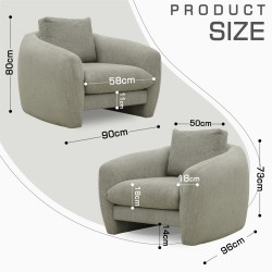 Кресло HOBEL CHILI 1 LIGHT GREY BEATTO 1067 (1) 