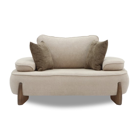 Բազկաթոռ HOBEL DANIA 1 STR OAK CREAM BONCUK 4/ BROWN BELLA 6 (2) 