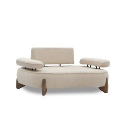 Armchair HOBEL DANIA 1 STR OAK CREAM BONCUK 4/ BROWN BELLA 6 (2) 