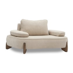 Armchair HOBEL DANIA 1 STR OAK CREAM BONCUK 4/ BROWN BELLA 6 (2) 