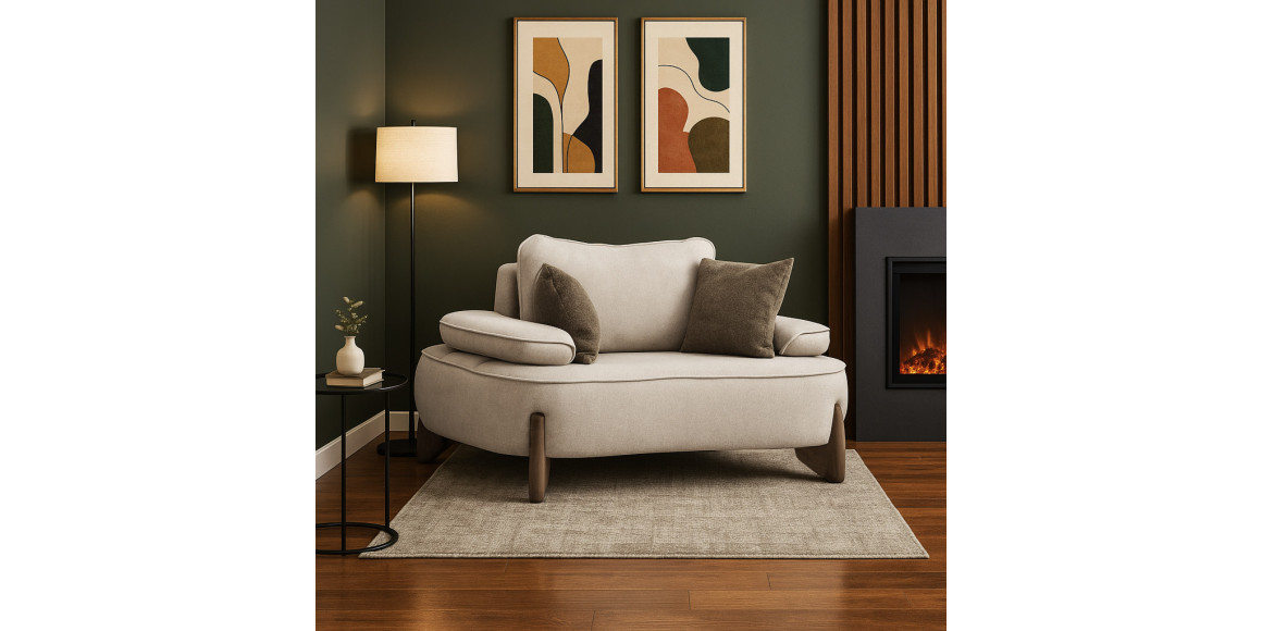 Բազկաթոռ HOBEL DANIA 1 STR/ 14sm CREAM BONCUK 4/ BROWN BEATTO 1012 (2) 