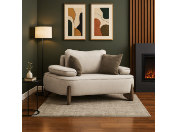 Кресло HOBEL DANIA 1 STR/ 14sm CREAM BONCUK 4/ BROWN BEATTO 1012 (2) 