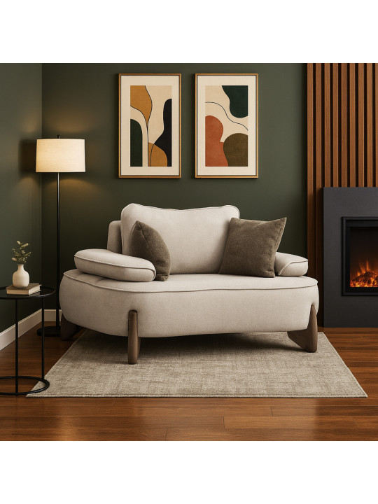 Բազկաթոռ HOBEL DANIA 1 STR/ 14sm CREAM BONCUK 4/ BROWN BEATTO 1012 (2) 