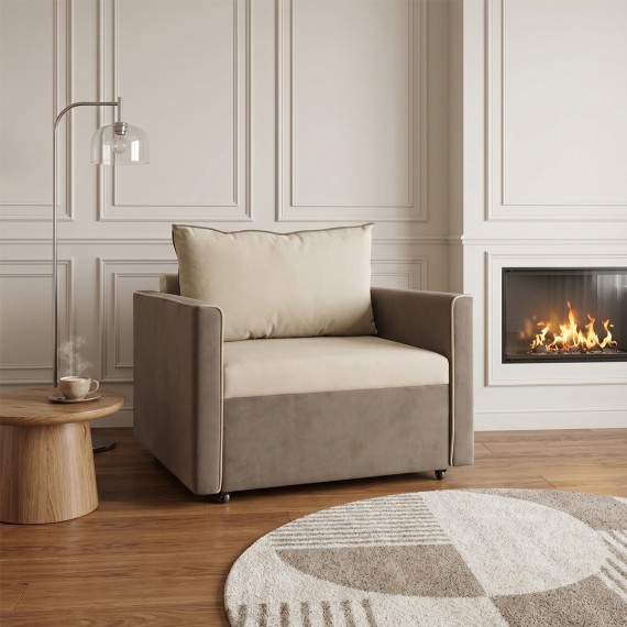 Armchair HOBEL SCALA/F BEIGE LEONARDO 3/ BROWN LEONARDO 6 (3) 