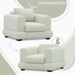 Кресло HOBEL SIDNEY PLUS 1 F/R CREAM BEATTO 1065 (1) 