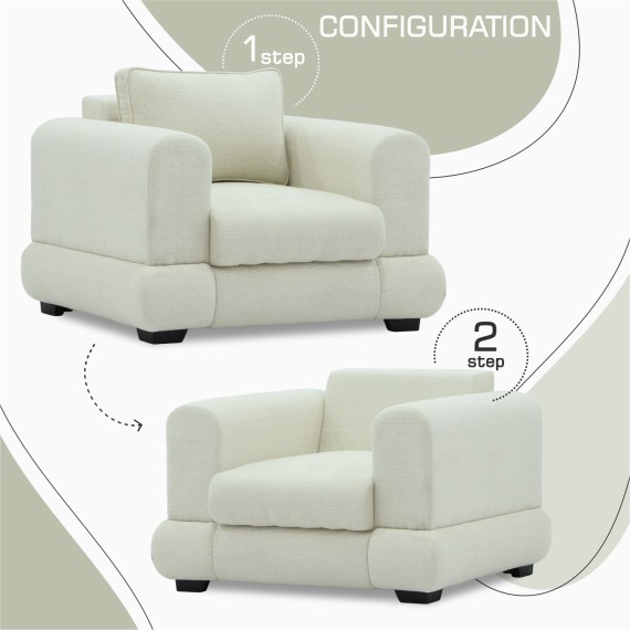 Armchair HOBEL SIDNEY PLUS 1 F/R CREAM BEATTO 1065 (1) 