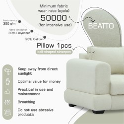 Кресло HOBEL SIDNEY PLUS 1 F/R CREAM BEATTO 1065 (1) 