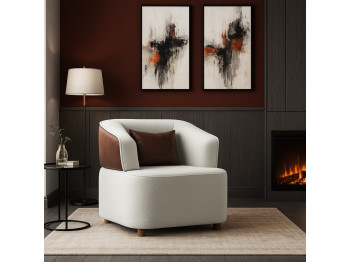 Кресло HOBEL MANHATTAN HONEY PHANTOM 6 /WHITE BONCUK 2 (1) 