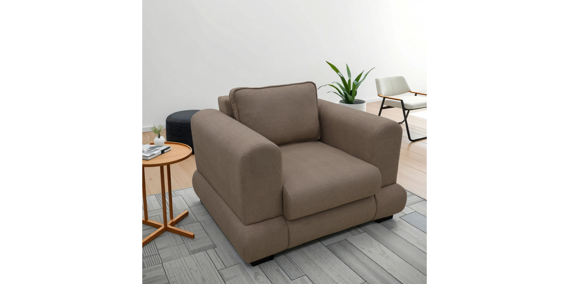 Armchair HOBEL SIDNEY PLUS 1 STR F/Z LIGHT BROWN BUKLE 5 (1) 