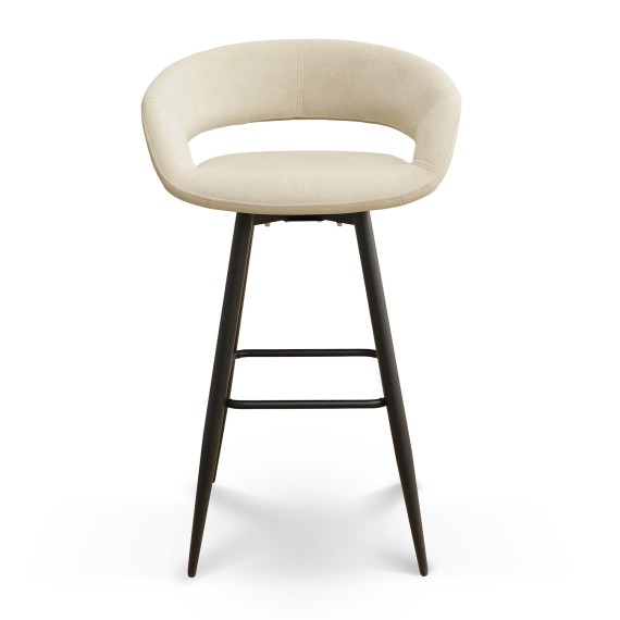 Bar chair MAMADOMA BARNY-R 900 ЧЕРНЫЙ/CREAM LUX b03 
