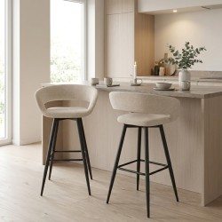 Барный стул MAMADOMA BARNY 700-360 Б03 КРЕМОВЫЙ/ЧЕРНЫЙ 