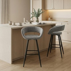 Барный стул MAMADOMA BARNY 700-360 Б22 СЕРЫЙ/ЧЕРНЫЙ 