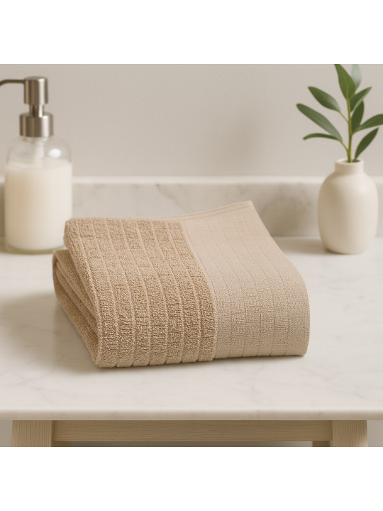Bathroom towel RESTFUL LIGHT BROWN 500GSM 100X150 