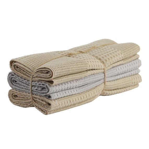 Набор кухонных полотенец VETEXUS VDS 3PC LIGHT GREY WITH BEIGE 50X70 (131084) 