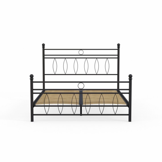 Кровать HOBEL AYLA 160x200 METAL BLACK/LM (3) 