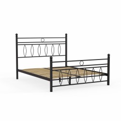 Bed HOBEL AYLA 160x200 METAL BLACK/LM (3) 