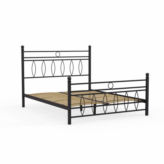 Кровать HOBEL AYLA 160x200 METAL BLACK/LM (3) 