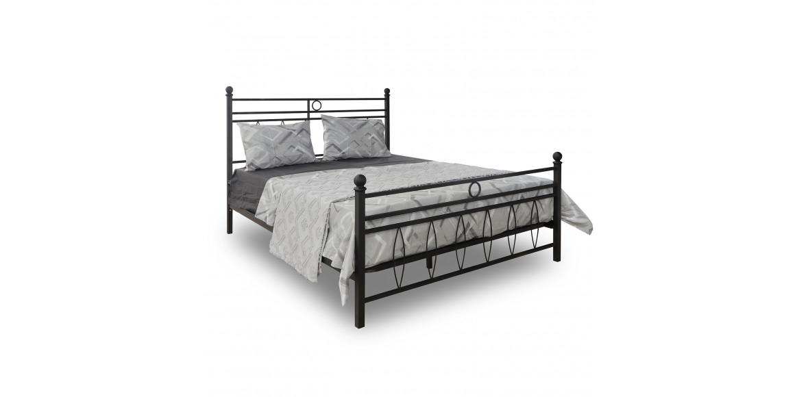 Bed HOBEL AYLA 160x200 METAL BLACK/LM (3) 