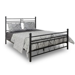 Bed HOBEL AYLA 160x200 METAL BLACK/LM (3) 