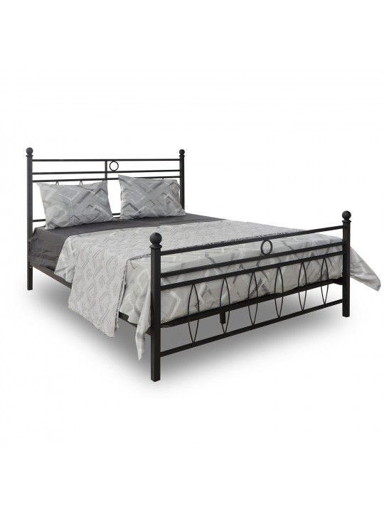 Bed HOBEL AYLA 160x200 METAL BLACK/LM (3) 