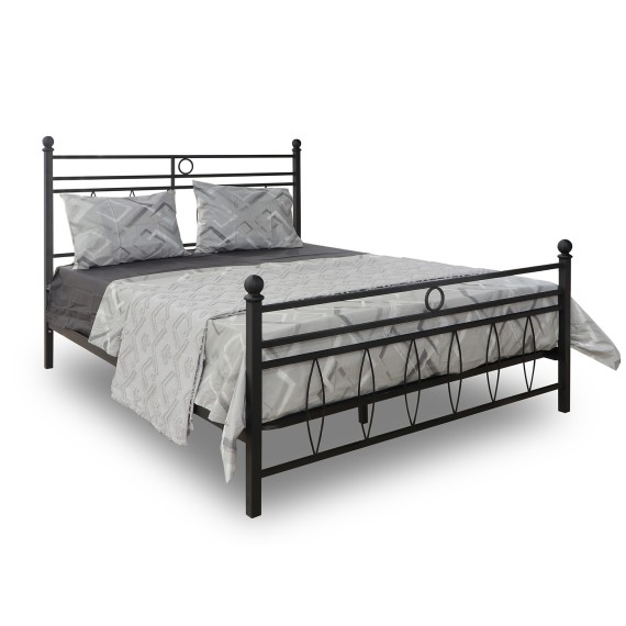 Кровать HOBEL AYLA 160x200 METAL BLACK/LM (3) 