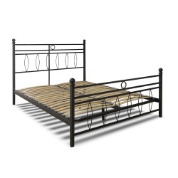 Bed HOBEL AYLA 160x200 METAL BLACK/LM (3) 