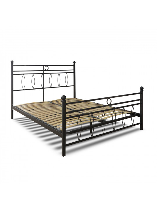 Bed HOBEL AYLA 160x200 METAL BLACK/LM (3) 